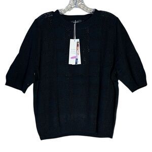 NEW Dokotoo Elegant Black Crew Neck Sweater